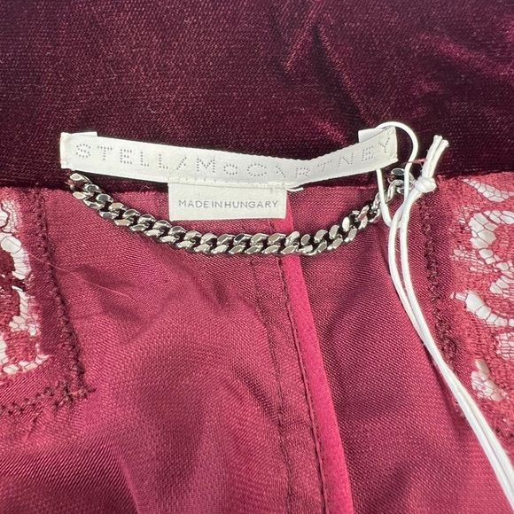Stella Mccartney Lily Lace Velour Burgundy Bomber Jacket new with rag - Picture 6 of 6